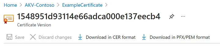 Downloading of Certificate from Azure Key Vault — image courtesy of Microsoft